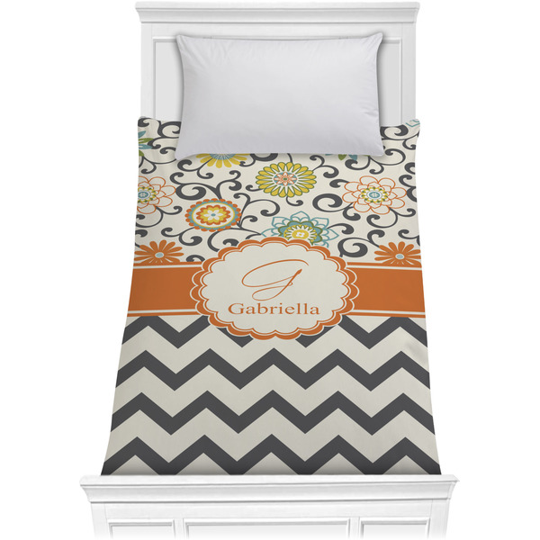 Swirls, Floral & Chevron Comforter (Twin)