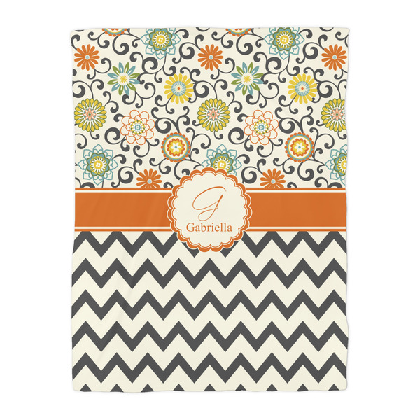 Swirls, Floral & Chevron Comforter - Twin - Front