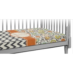 Swirls, Floral & Chevron Crib Fitted Sheet (Personalized)