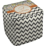 Swirls, Floral & Chevron Cube Pouf Ottoman - 18" (Personalized)