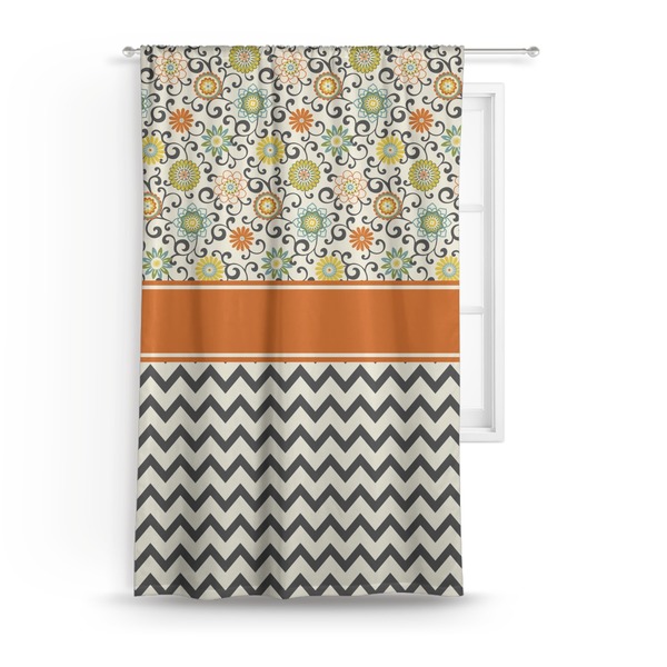 Custom Swirls, Floral & Chevron Curtain - 50"x84" Panel