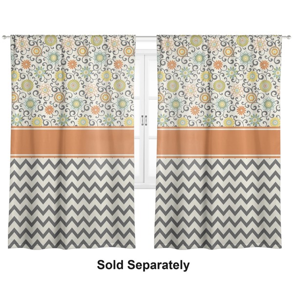 Custom Swirls, Floral & Chevron Curtain Panel - Custom Size