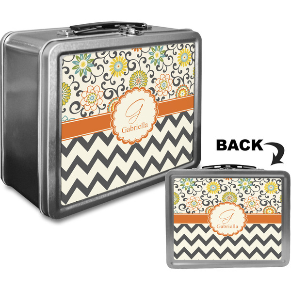 Swirls, Floral & Chevron Custom Lunch Box / Tin Approval