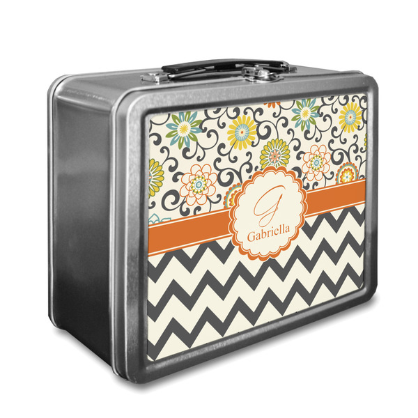 Custom Swirls, Floral & Chevron Lunch Box (Personalized)