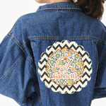 Swirls, Floral & Chevron Twill Iron On Patch - Custom Shape - 3XL (Personalized)