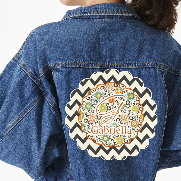 Custom Swirls, Floral & Chevron Twill Iron On Patch - Custom Shape - 3XL (Personalized)