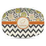 Swirls, Floral & Chevron Plastic Platter - Microwave & Oven Safe Composite Polymer (Personalized)