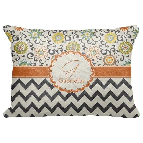 Custom Swirls, Floral & Chevron Decorative Baby Pillowcase - 16"x12" (Personalized)