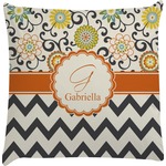 Swirls, Floral & Chevron Decorative Pillow Case (Personalized)