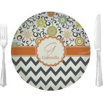 Swirls, Floral & Chevron 10" Glass Lunch / Dinner Plates - Single or Set (Personalized)