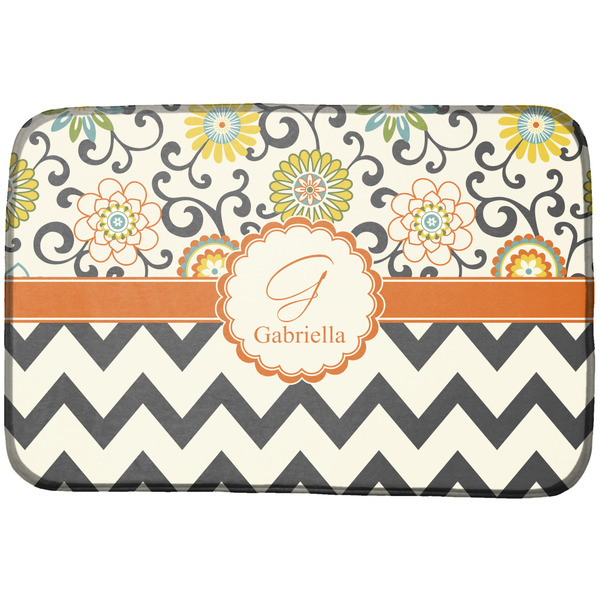 Custom Swirls, Floral & Chevron Dish Drying Mat (Personalized)