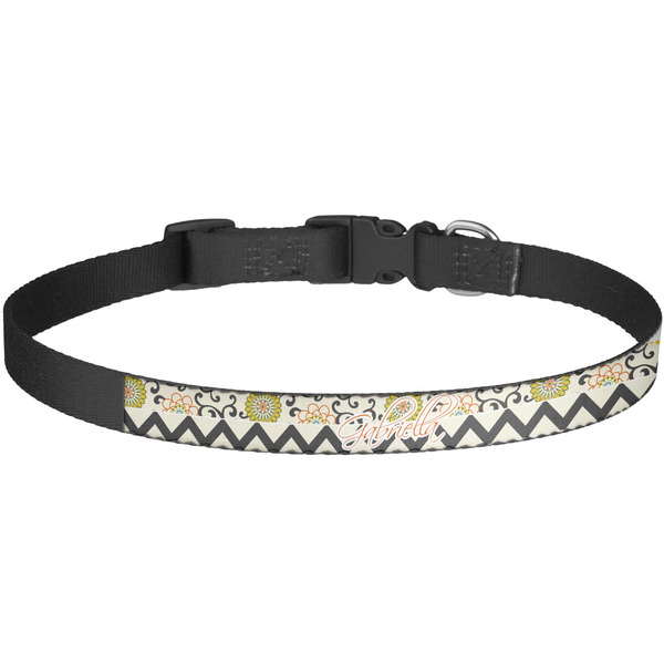 Custom Swirls, Floral & Chevron Dog Collar - Large (Personalized)