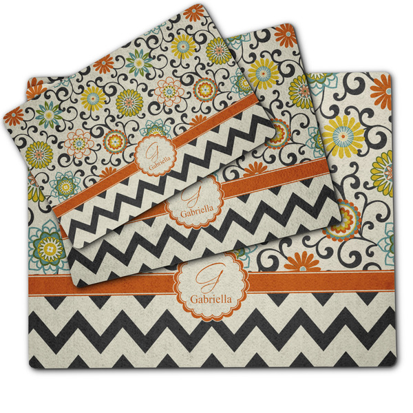 Swirls, Floral & Chevron Dog Food Mat - MAIN (sm, med, lrg)