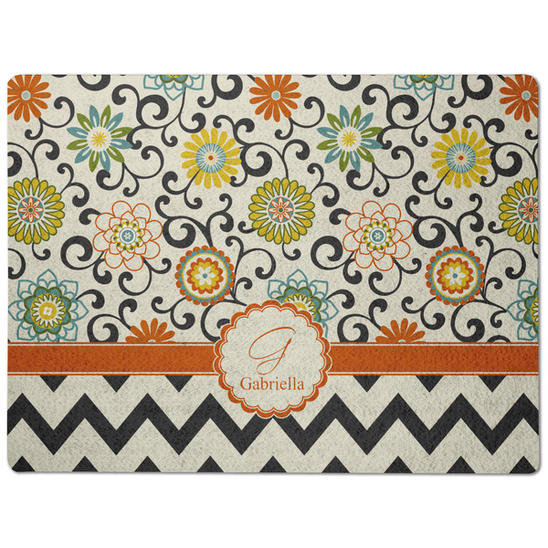 Swirls, Floral & Chevron Dog Food Mat - Medium without bowls