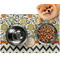 Swirls, Floral & Chevron Dog Food Mat - Small w/ Name and Initial