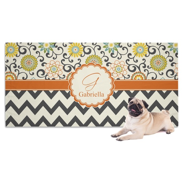 Custom Swirls, Floral & Chevron Dog Towel (Personalized)