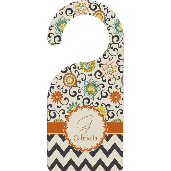 Custom Swirls, Floral & Chevron Door Hanger (Personalized)
