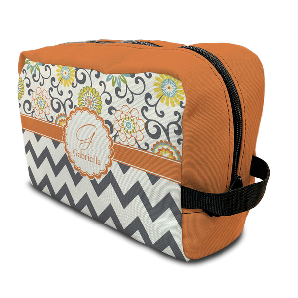 Custom Swirls, Floral & Chevron Toiletry Bag / Dopp Kit (Personalized)