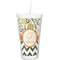 Swirls, Floral & Chevron Double Wall Tumbler with Straw (Personalized)