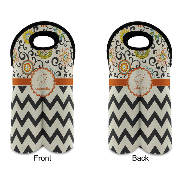 Swirls, Floral & Chevron Double Wine Tote - APPROVAL (new)