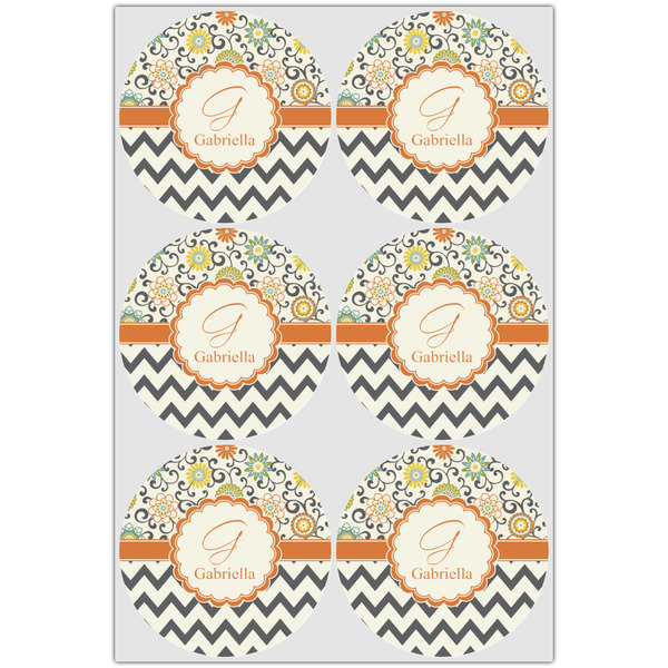 Swirls, Floral & Chevron Drink Topper - Large - Set of 6