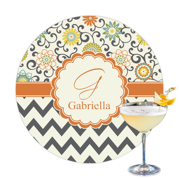 Custom Swirls, Floral & Chevron Printed Drink Topper (Personalized)