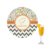 Swirls, Floral & Chevron Printed Drink Topper - 2.15" (Personalized)