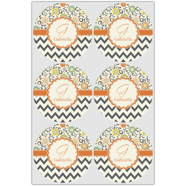 Swirls, Floral & Chevron Drink Topper - XLarge - Set of 6