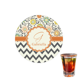 Swirls, Floral & Chevron Printed Drink Topper - 1.5" (Personalized)
