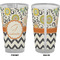 Swirls, Floral & Chevron Pint Glass - Full Color - Front & Back Views