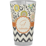 Swirls, Floral & Chevron Pint Glass - Full Color (Personalized)