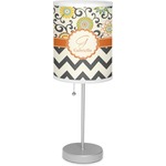 Swirls, Floral & Chevron Lamp with Drum Shade (Personalized)
