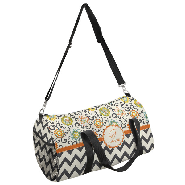 Custom Swirls, Floral & Chevron Duffel Bag - Large (Personalized)