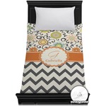 Swirls, Floral & Chevron Duvet Cover - Twin (Personalized)