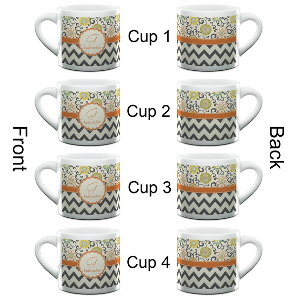 Swirls, Floral & Chevron Espresso Cup - 6oz (Double Shot Set of 4) APPROVAL