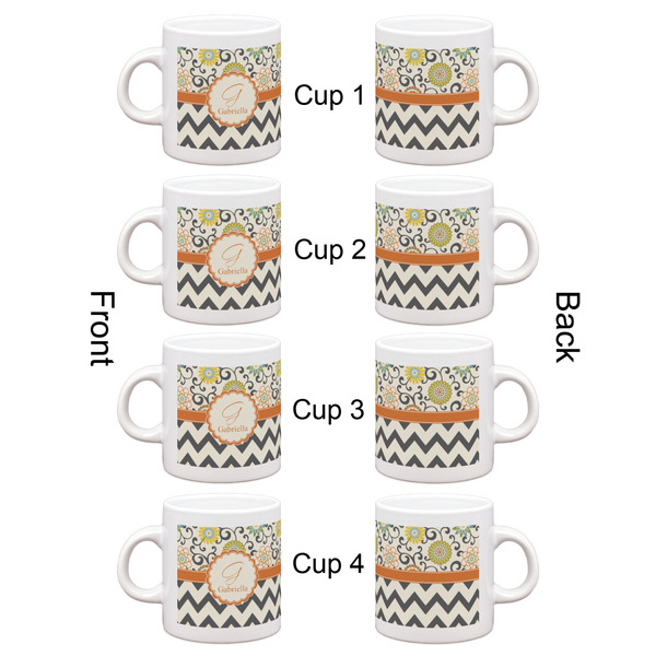 Swirls, Floral & Chevron Espresso Cup Set of 4 - Apvl