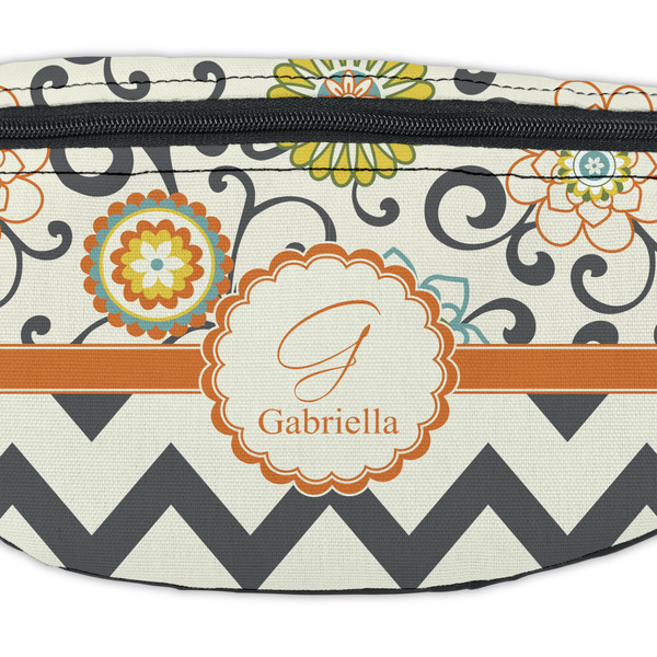 Swirls, Floral & Chevron Fanny Pack - Closeup