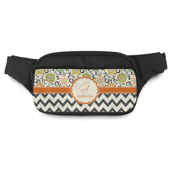 Custom Swirls, Floral & Chevron Fanny Pack - Modern Style (Personalized)
