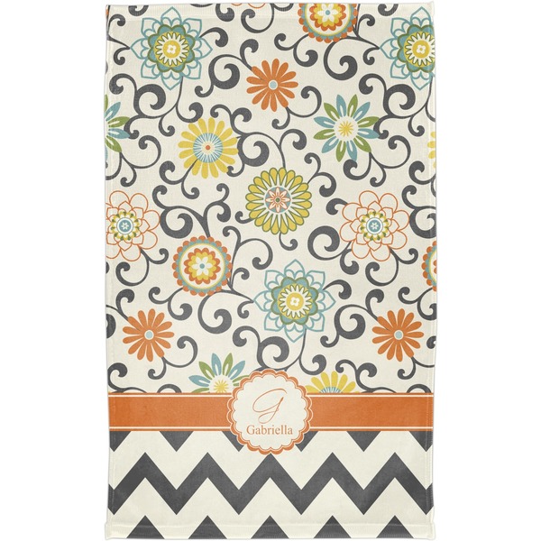 Swirls, Floral & Chevron Finger Tip Towel - Full View