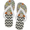 Swirls, Floral & Chevron Flip Flops - Small (Personalized)