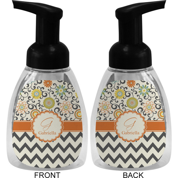 Swirls, Floral & Chevron Foam Soap Bottle (Front & Back)