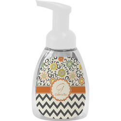 Swirls, Floral & Chevron Foam Soap Bottle - White (Personalized)