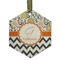 Swirls, Floral & Chevron Frosted Glass Ornament - Hexagon