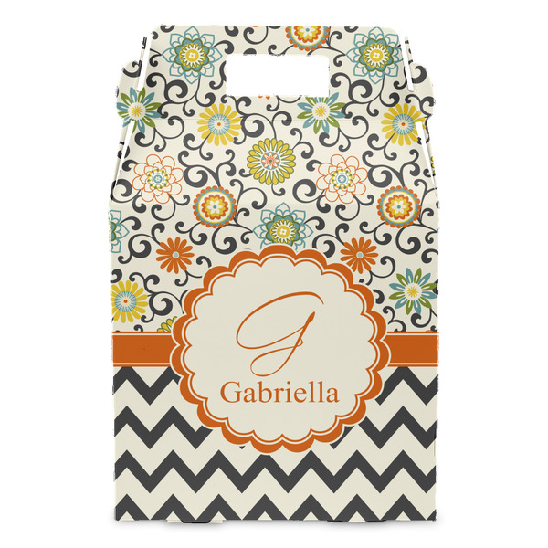 Swirls, Floral & Chevron Gable Favor Box - Front
