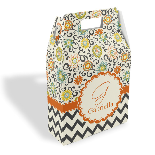 Custom Swirls, Floral & Chevron Gable Favor Box (Personalized)