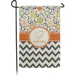 Swirls, Floral & Chevron Small Garden Flag - Double Sided w/ Name and Initial