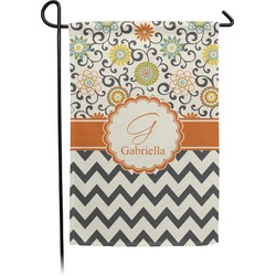 Swirls, Floral & Chevron Small Garden Flag - Double Sided w/ Name and Initial