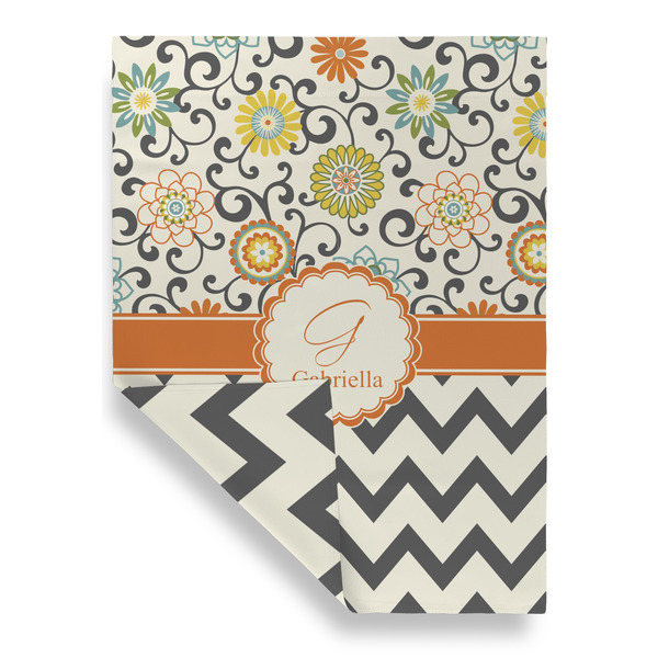 Swirls, Floral & Chevron Garden Flags - Large - Double Sided - FRONT FOLDED