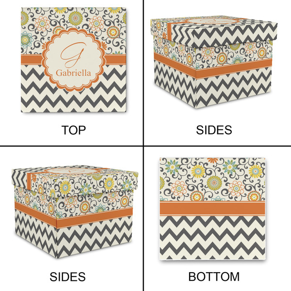Swirls, Floral & Chevron Gift Boxes with Lid - Canvas Wrapped - Medium - Approval