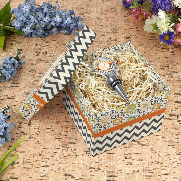 Swirls, Floral & Chevron Gift Boxes with Lid - Canvas Wrapped - Medium - In Context
